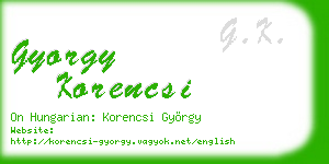 gyorgy korencsi business card