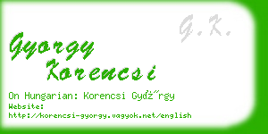 gyorgy korencsi business card